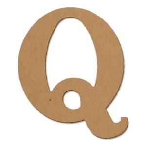Design Craft MIllworks 8 in. MDF Classic Wood Letter (Q) 47376