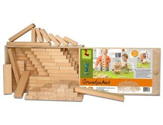 Holzbausteine Grundpaket (156 Bauklötze unbehandelt) Spielzeug