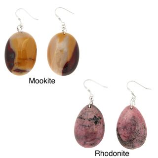 Pearlz Ocean Sterling Silver Mookite or Pink Rhodonite Earrings Pearlz Ocean Gemstone Earrings