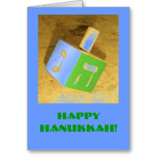 Hanukkah Dreidel Card Blue