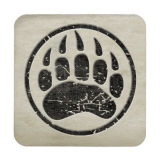 Grizzly Bear Paw Print   Mama Beverage Coasters