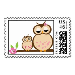 Mother and Baby Owl Stamps