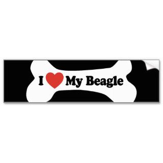 I Love My Beagle   Dog Bone Bumper Sticker