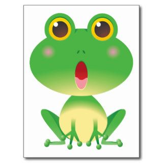 Frog ~ Green Tree Frog Cartoon Art Postcards