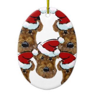 CHRISTMAS AIREDALES CHRISTMAS ORNAMENTS