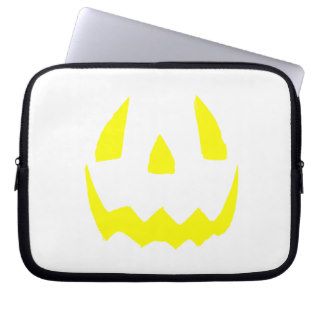 Yellow Glow Face Happy Halloween Laptop Computer Sleeves