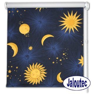 Rollo Verdunkelung , Sonne Mond Sterne , in 5 Grössen lieferbar , Seitenzugrollo fürs Kinderzimmer (100 x 175 cm (BxH)) Küche & Haushalt