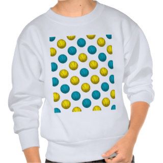 Light Blue and Gold Basketball Pattern Sweatshirt