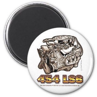 454 LS6 Corvette Engine Fridge Magnets