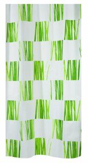 Spirella Seagrass Polyester Duschvorhang, 180 x 180 cm, weiß/ grün Küche & Haushalt