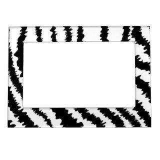 Black Zebra Print Pattern. Picture Frame Magnet