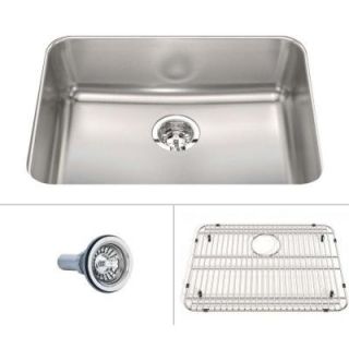 ECOSINKS Acero Undermount Stainless Steel 24 3/4x18 3/4x8 0 Hole Single Bowl Kitchen Sink with Satin Finish ECOS 248UA