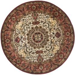 Handmade Persian Legend Red/ Ivory Wool Rug (3'6 Round) Safavieh Round/Oval/Square