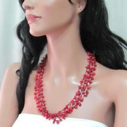Coral Strand Red Beauty Multistrand Necklace (Thailand) Necklaces