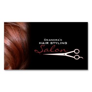 Black Red Hair Salon Appointment Business Card