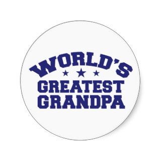 World's Greatest Grandpa Round Stickers