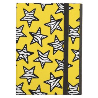 Yellow zebra print stars iPad covers