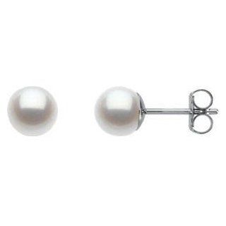 Brand New 14k White 6mm Freshwater Cultured Pearl Earrings Jewelry