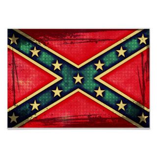 Cool Grunge Redneck Flag Print