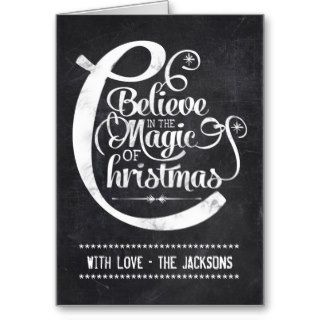 Chalkboard Believe in the Magic of Christmas Card