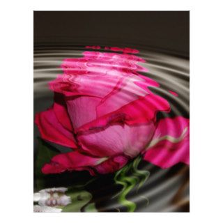 Faded Pink Rose Reflection Customized Letterhead