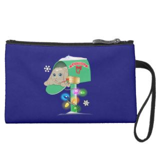 Surprise Bunny in Mailbox for Christmas Wristlet Clutches