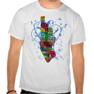 Color Coded Manhattan Map T Shirt