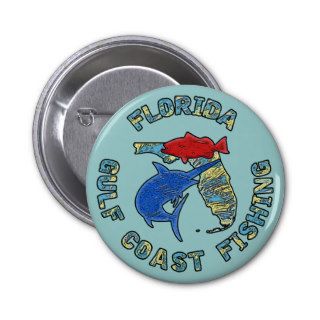 Florida Gulf Coast Fishing Pinback Button