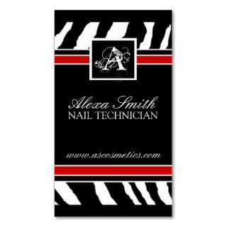Red Zebra Print  Business Card