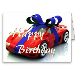 New car happy birthday card
