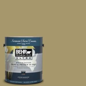 BEHR Premium Plus Ultra 1 Gal. #PPU8 5 Eco Green Satin Enamel Interior Paint 775301