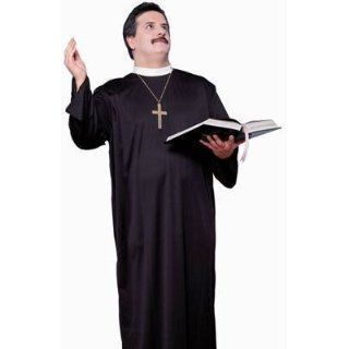 Mens Costume Holy Catholic Robe Priest Outfit Adult Plus (up to chest 60) Adult Sized Costumes Clothing