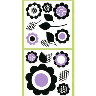 My Style Purple and Black Floral Peel & Stick Wall Art #99789   Wall Decor Stickers