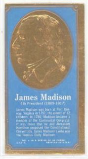 1965 Presidents / Famous 4 James Madison Very Good to Excellent Entertainment Collectibles