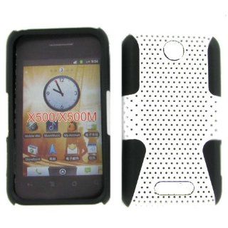 ZTE X500M (Score M) Hybrid Case Black TPU + White Net Cell Phones & Accessories