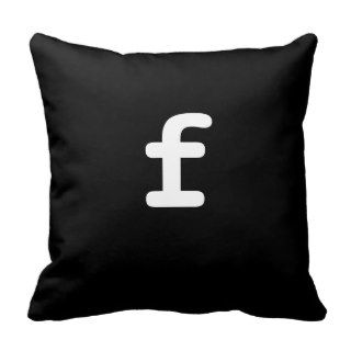 Black and white Anagram Pillow Lowercase Letter f