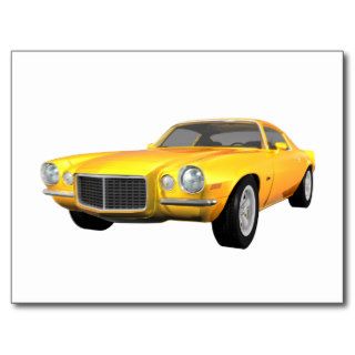 1972 Camaro Z28 Muscle Car Yellow Finish Post Card