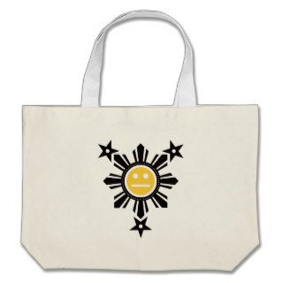 Filipino Sun and Stars Face   Black and Yellow Bags