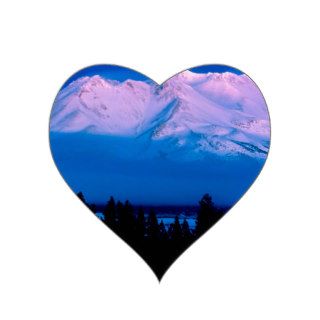 Park Above The Clouds Mt Shasta California Heart Sticker