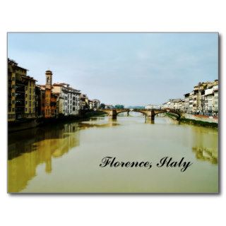 View Along River of Florence, Italy Postcard
