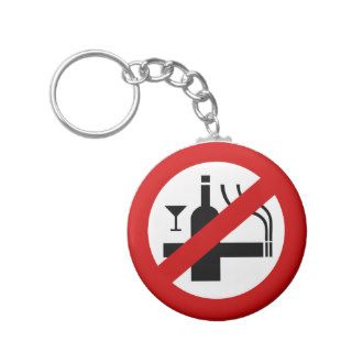 NO Smoking Alcohol ⚠ Thai Sign ⚠ Keychains