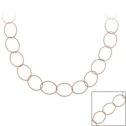 Mondevio Rose Gold over Sterling Silver 36 inch Italian Chain Necklace Mondevio Gold Over Silver Necklaces