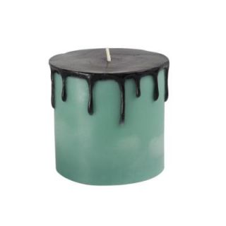 Zest Candle 3 in. x 3 in. Halloween Drip Turquoise Pillar Candle (12 Box) 9FF37BLZ_12