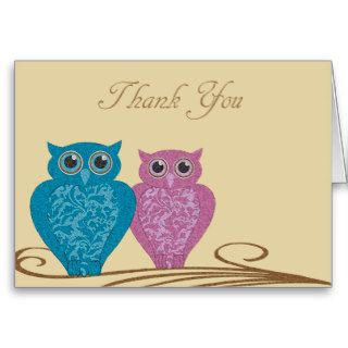 Thank You Whimsical Owls Card