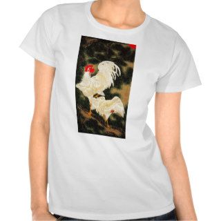 11. 老松白鶏図, 若冲 Pine tree & White Chickens, Jakuchū T Shirt