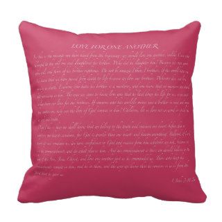 Red Rose Love One Another Throw Pillow