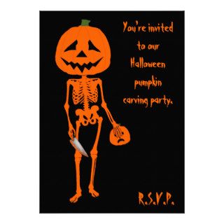 Pumpkin carving Halloween Custom Invites