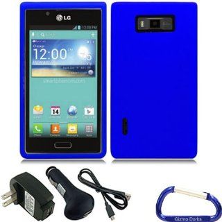 Gizmo Dorks Silicone Jelly Gel Skin Case Cover and Chargers for the LG Splendor, Blue Cell Phones & Accessories