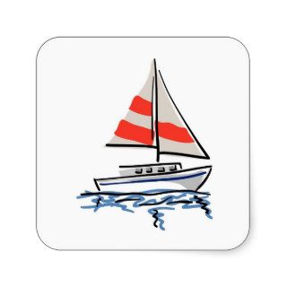 Stylised tropical sail boat sticker
