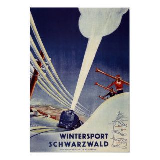 Germany   Skiing in the Black Forest Print